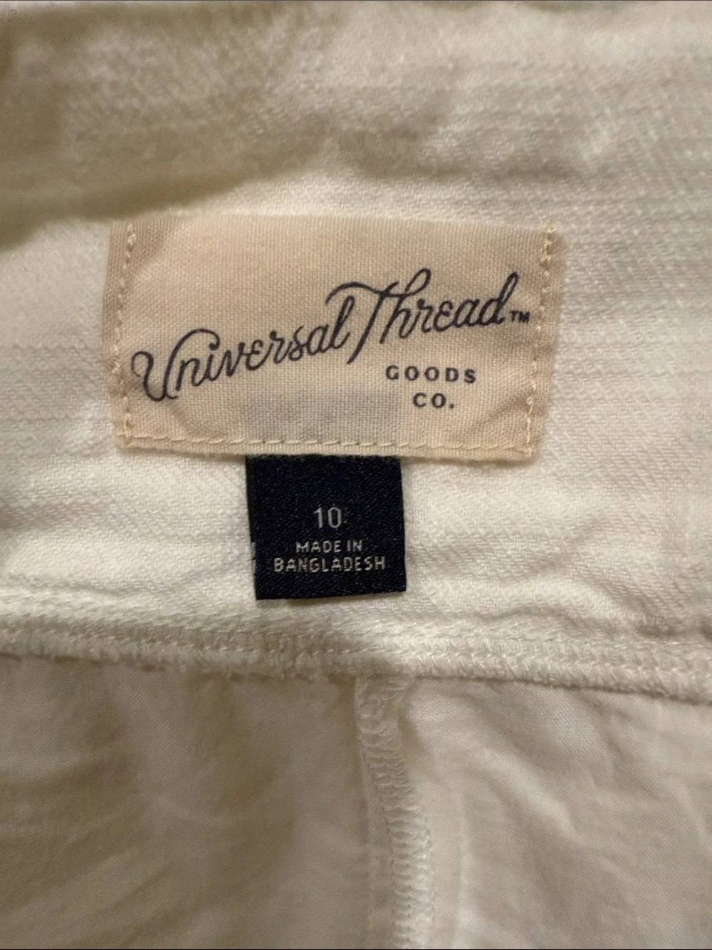 Universal Thread White Midi Cotton Skirt with Lace Insets